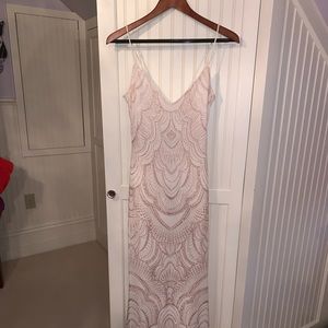 White and pink prom dress